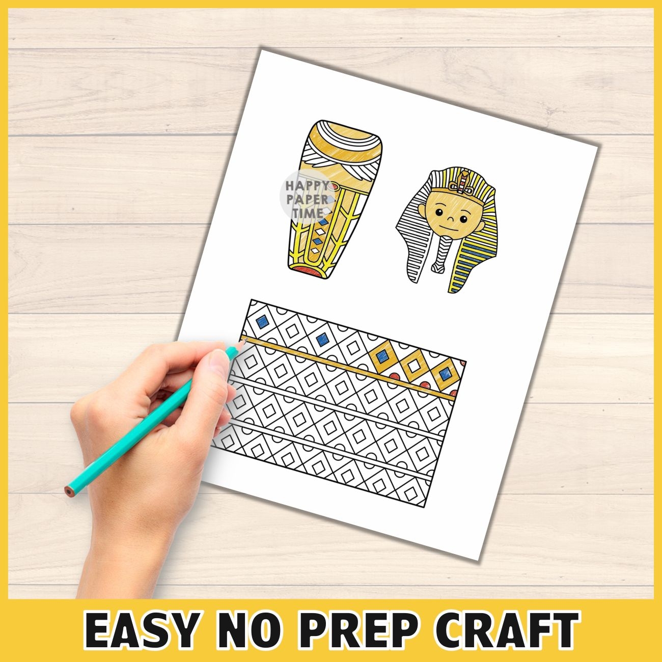 Sarcophagus Toilet Paper Roll Craft Printable Ancient Egypt Activity Coloring