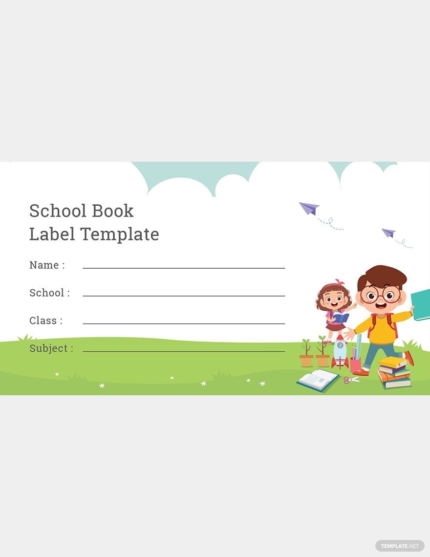 School Book Label Template In Word Photoshop Download Template