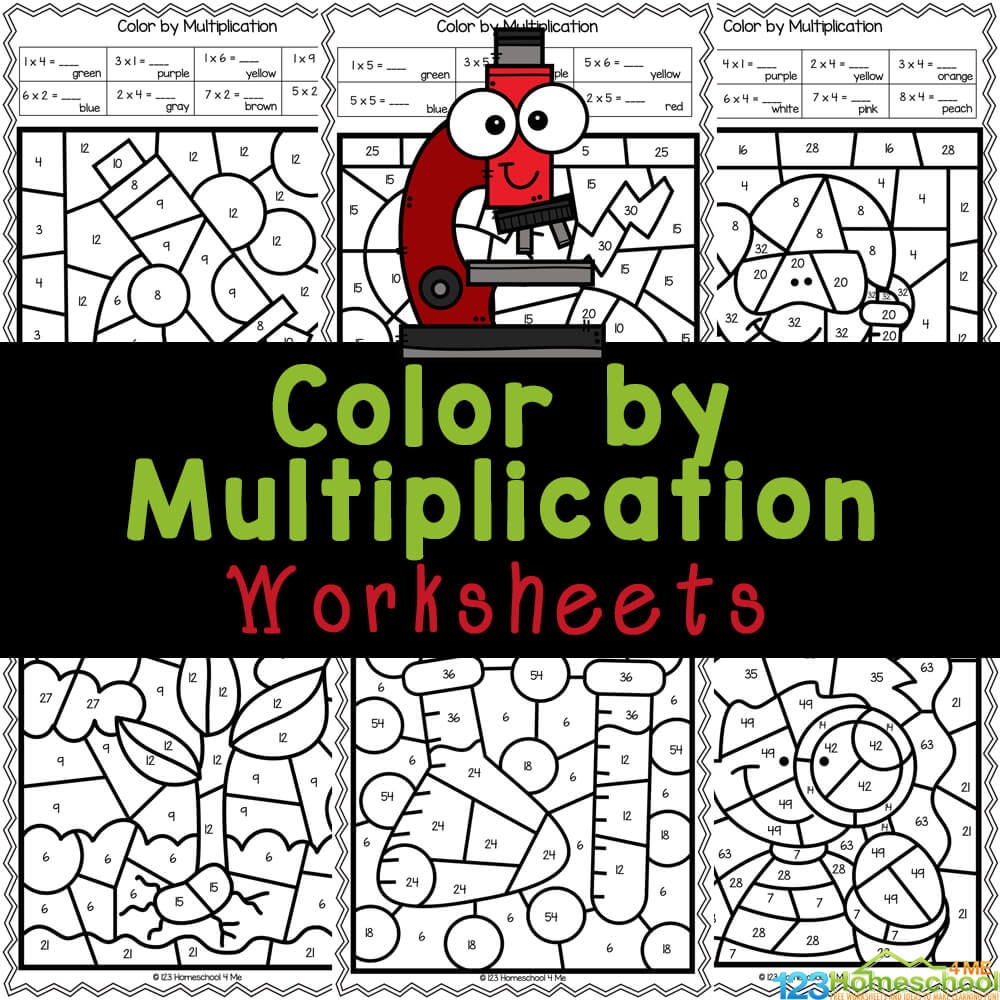 Free Printable Color By Number Multiplication