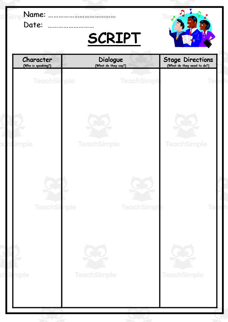 Script Writing Template 1 Script Writing Template 1