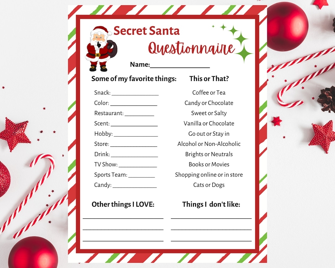 Free Printable Secret Santa Forms
