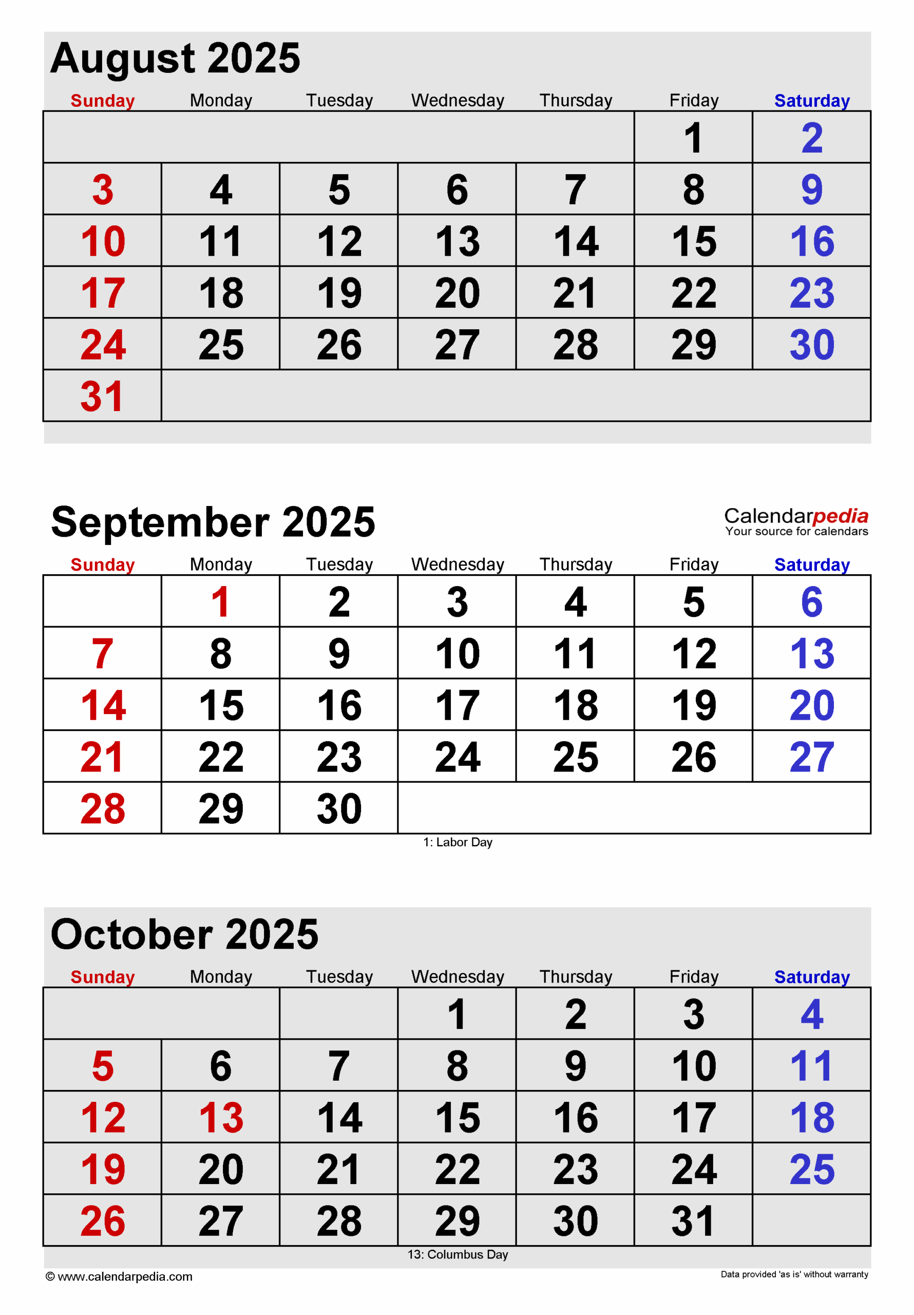Monthly Calendar August September 2025