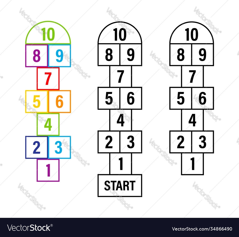 Set Child Hopscotch Game Templates Royalty Free Vector Image Set Child Hopscotch Game Templates Royalty Free Vector Image