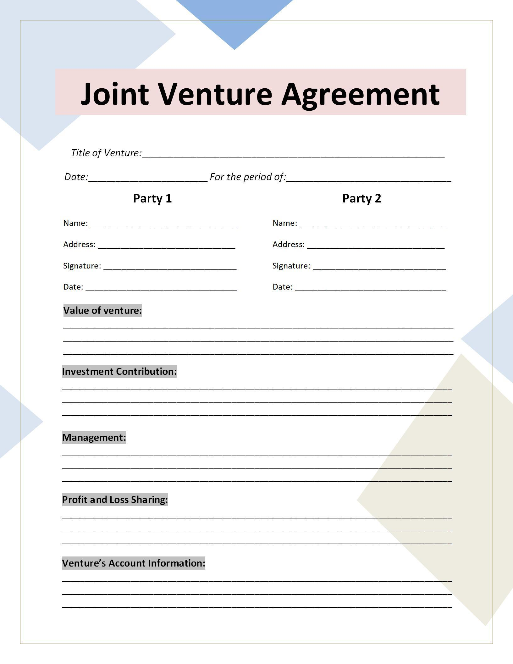 Printable Blank Contract Template