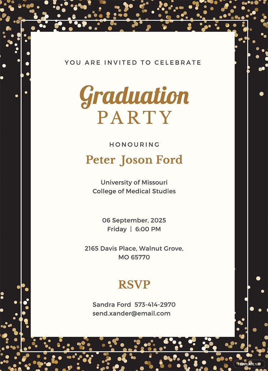 Printable Blank Graduation Invitation Template