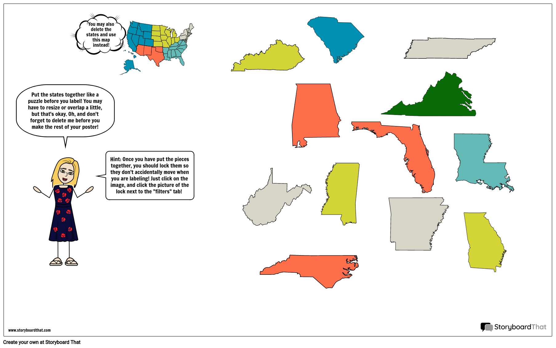 Southeast Region Geography Map Activity