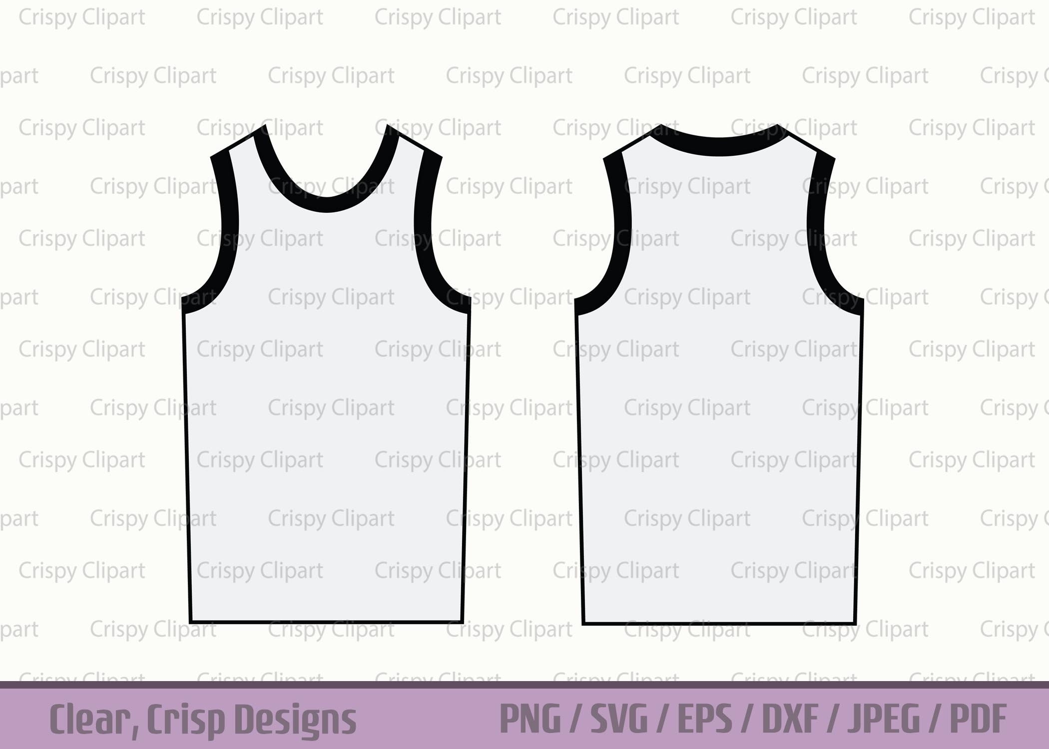 Sports Jersey SVG Blank Jersey Clipart Back Of Shirt Cut File Front Of Jersey Basketball Jersey Vector Art Sleeveless Sports Fashion Etsy