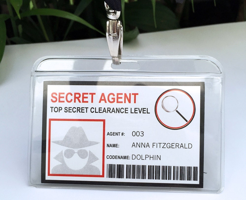 Spy Birthday Party Badge Secret Agent Badge Printable ID Badge Template INSTANT DOWNLOAD With Editable Text You Personalize At Home Etsy