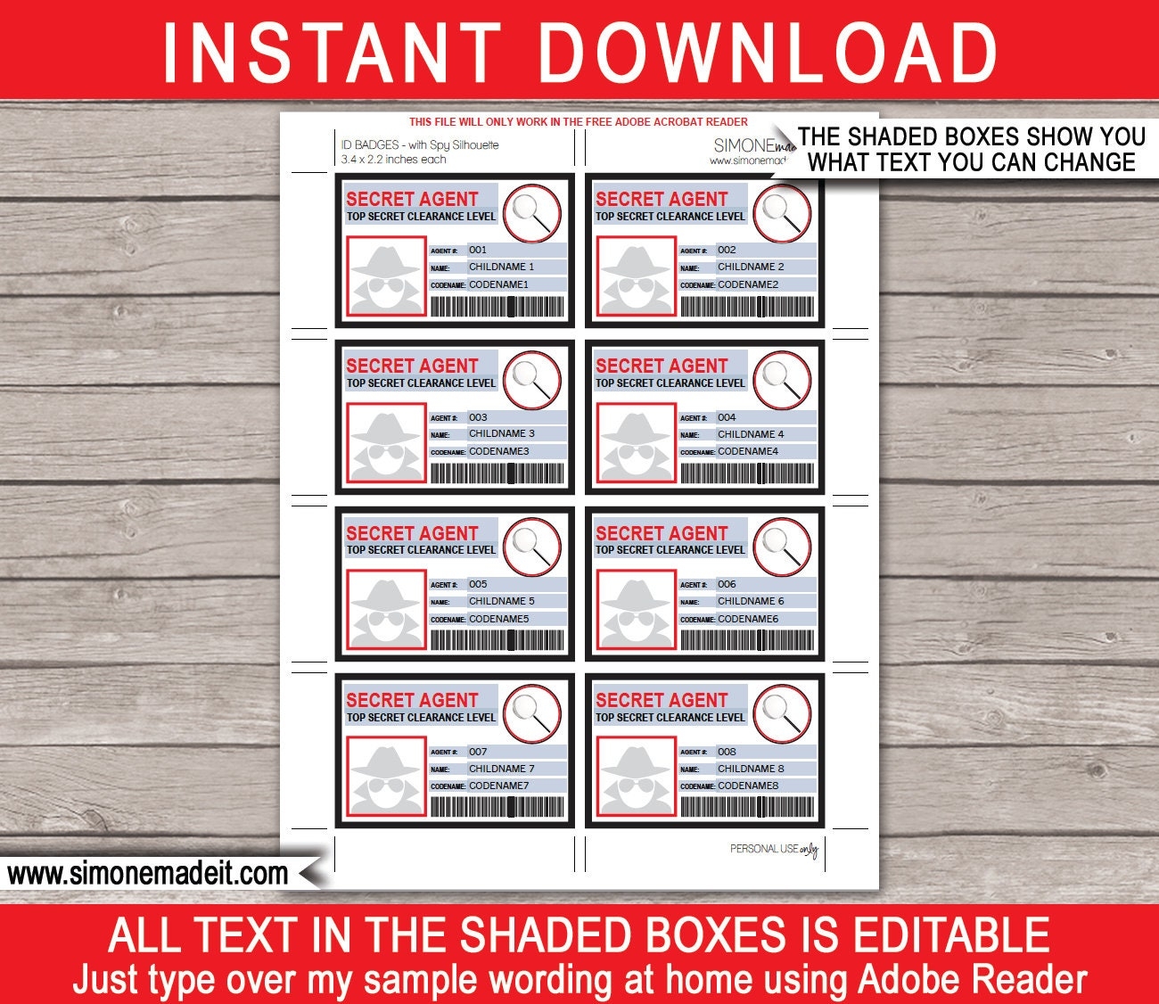 Secret Agent Vest Template Free Printable