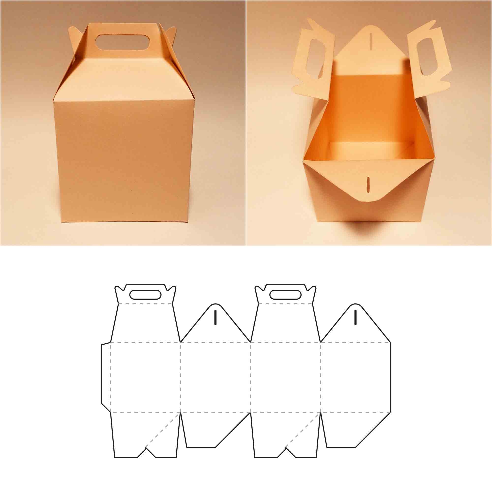 Square Box Template Gable Box Square Gift Box Gable Gift Box Classic Box Simple Box SVG DXF PDF Cricut