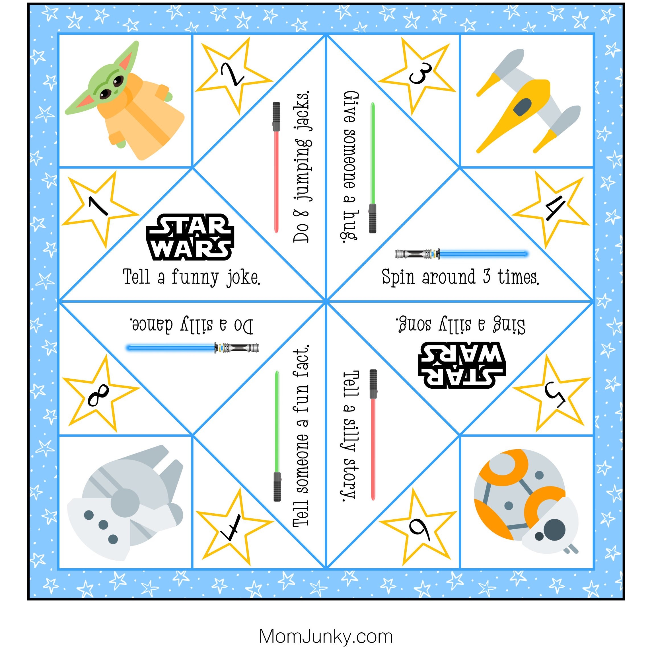 Star Wars Origami Fortune Teller Printables Included Mom Junky 