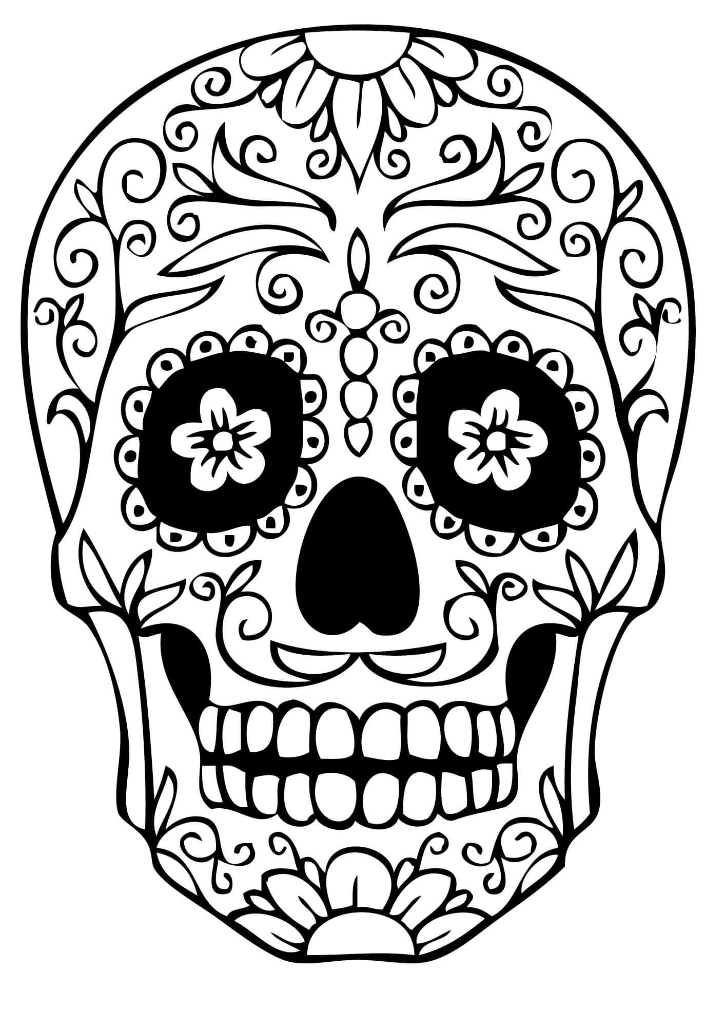Free Sugar Skull Coloring Pages Printable