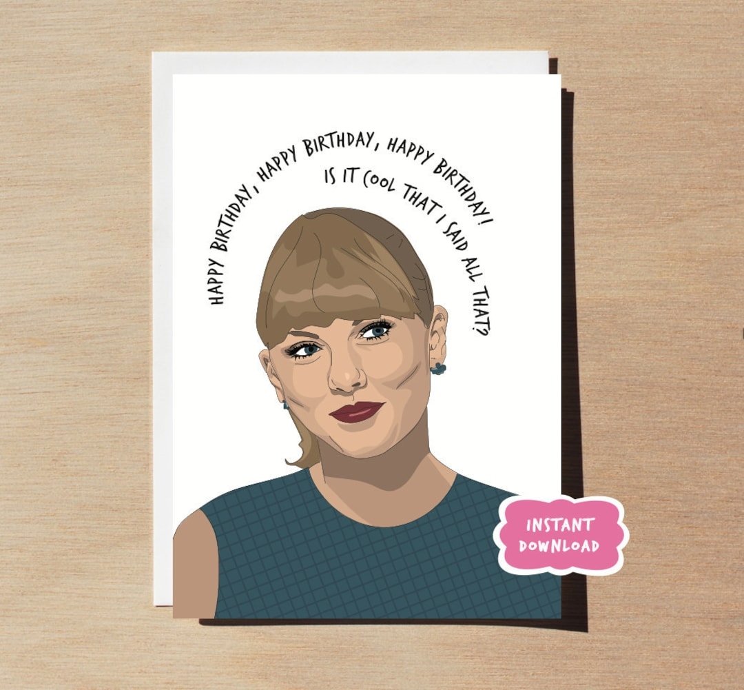 Taylor Swift Lyrics Birthday Card PRINTABLE Etsy Norway