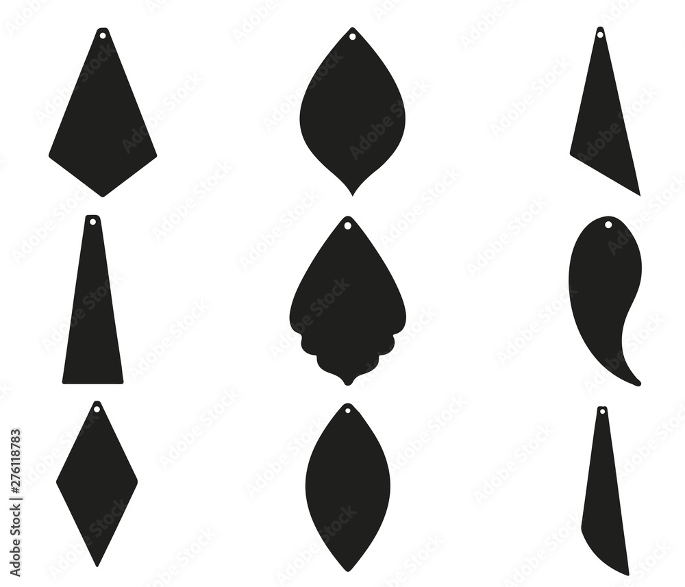Tear Drop Earrings Pendant Laser Cut Template Earrings With Hole Jewelry Making Vector Illustration Stock Vector Adobe Stock