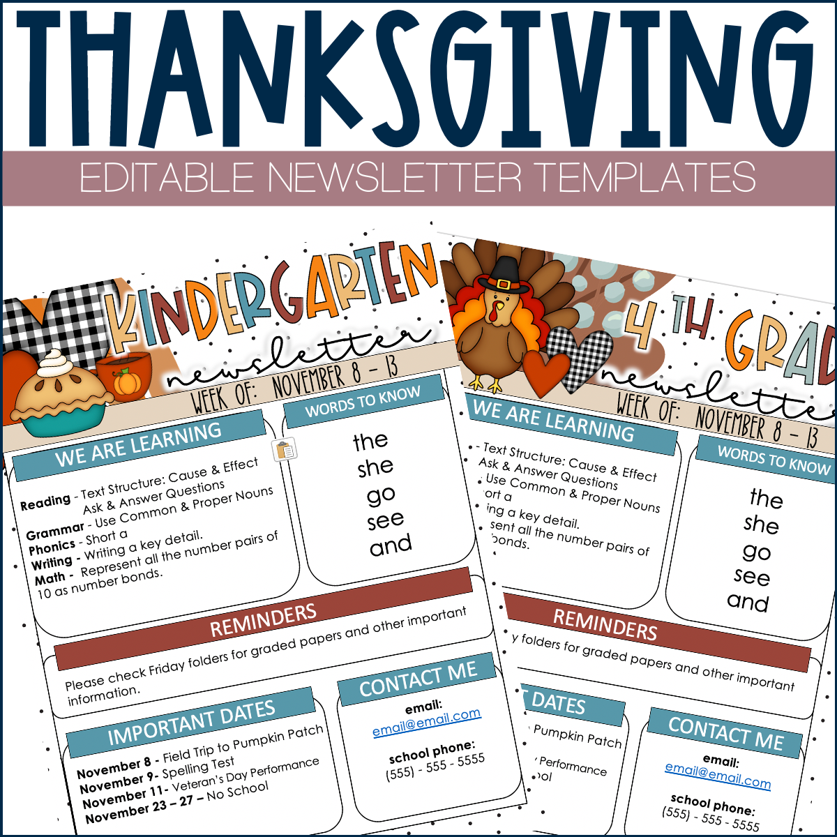 Free Printable Thanksgiving Newsletter Templates