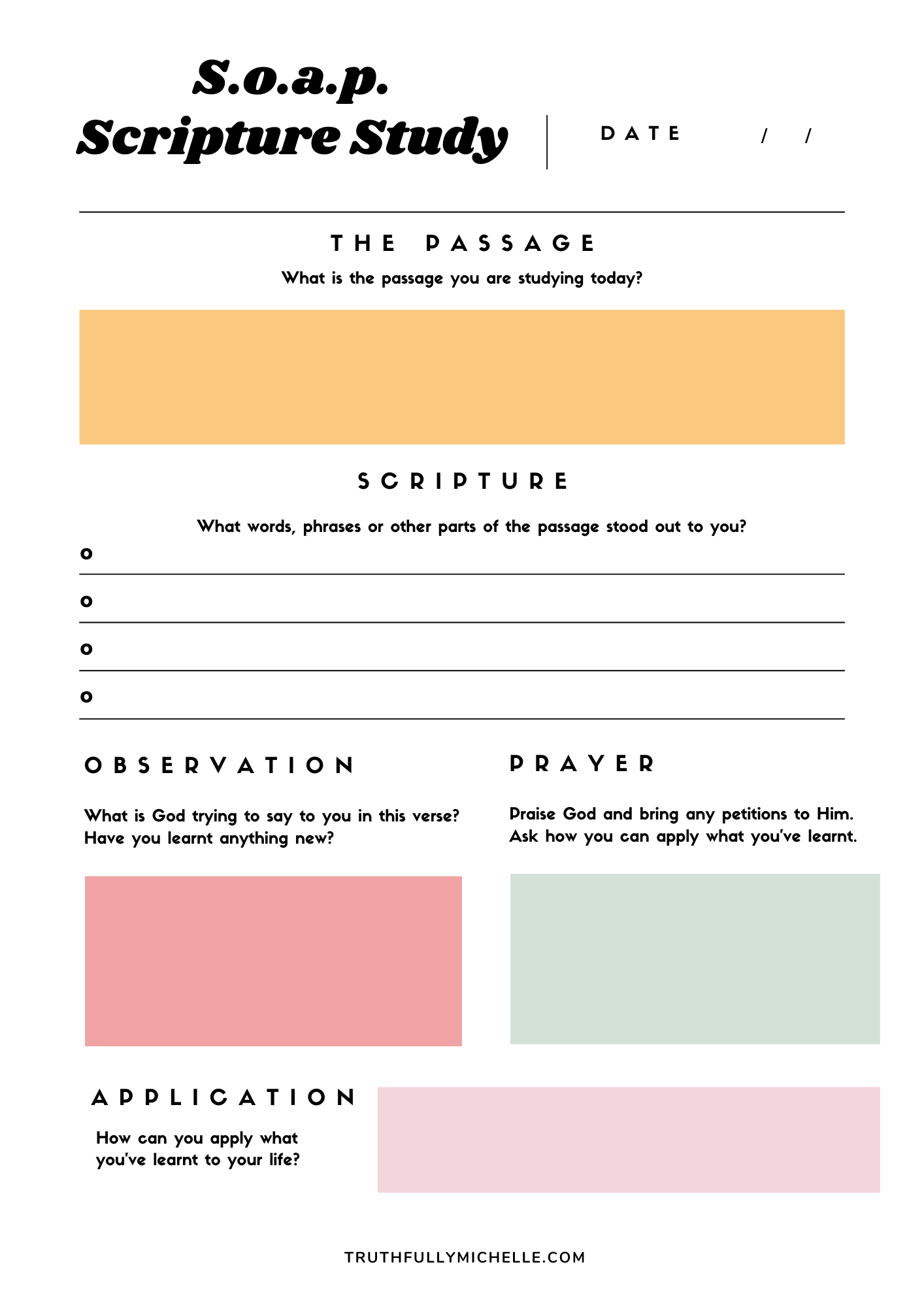 Free Printable Bible Study Templates