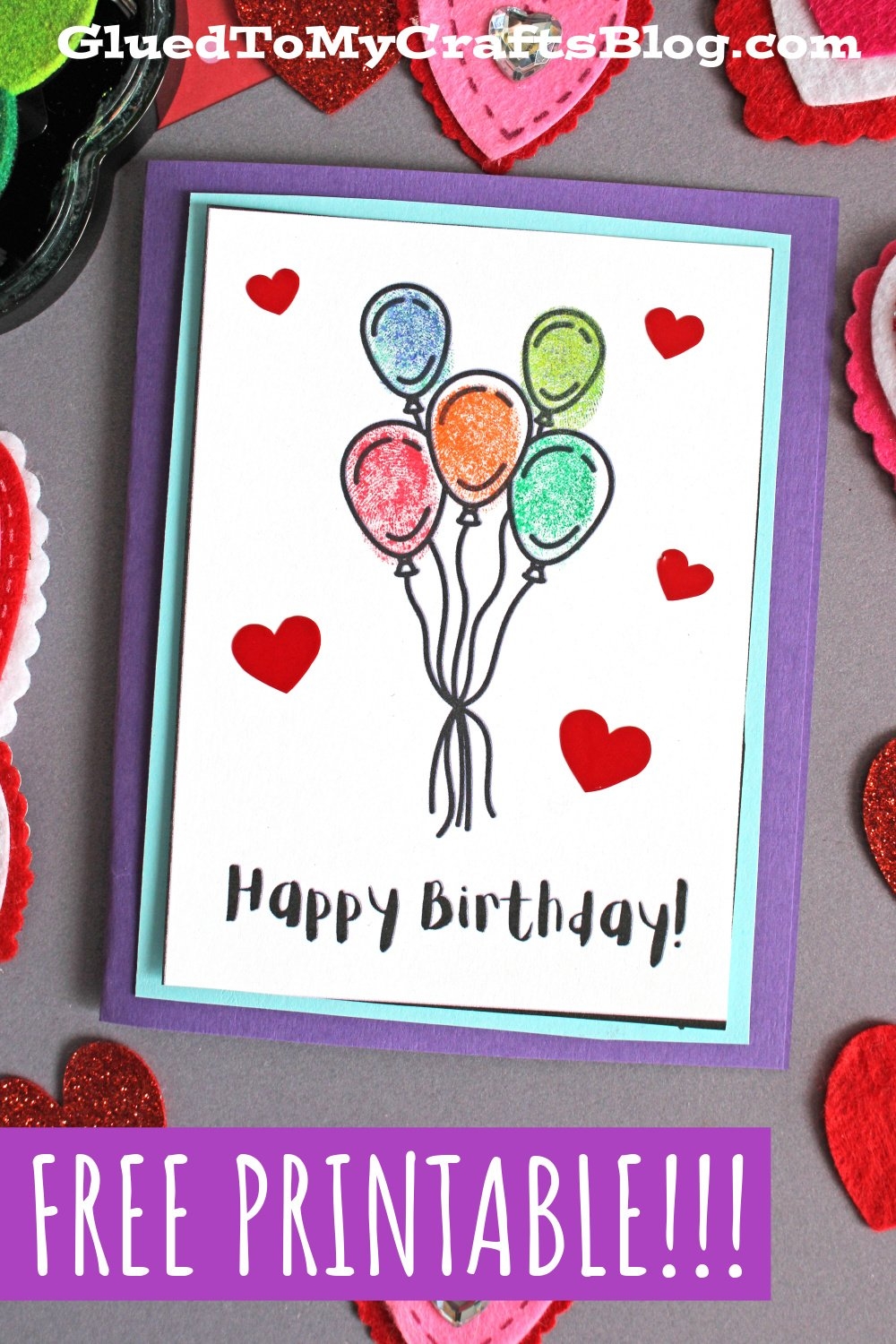 Thumbprint Birthday Balloons Card Craft