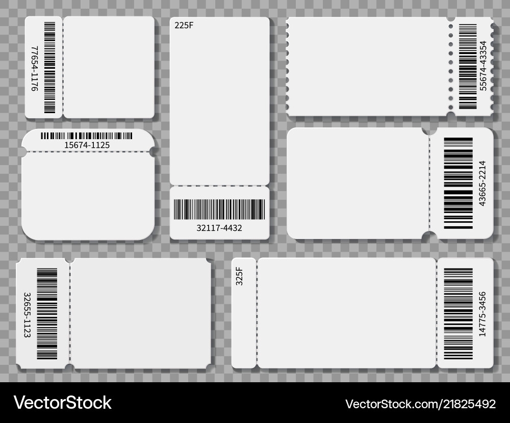 Ticket Templates Blank Admit One Festival Concert Vector Image