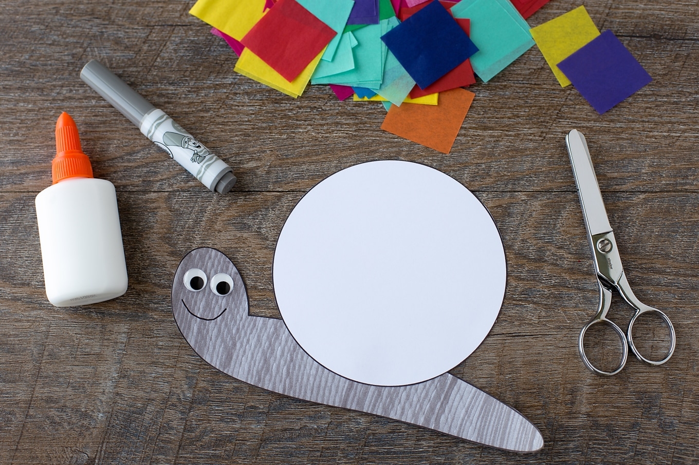 Tissue Paper Snail Craft