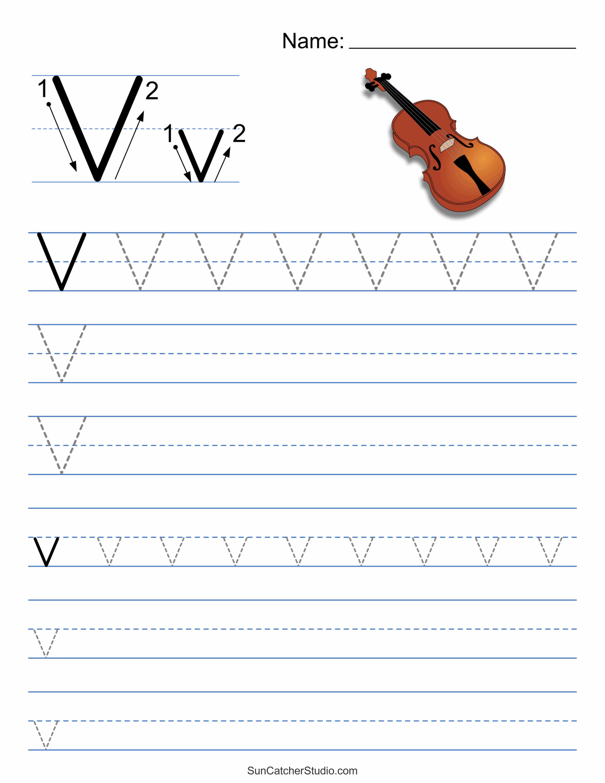 Letter V Template Free Printable