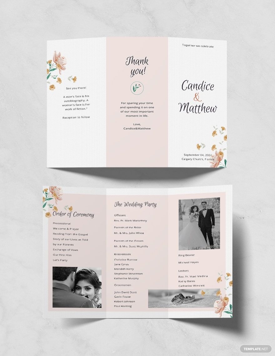 Free Printable Wedding Program Templates Publisher