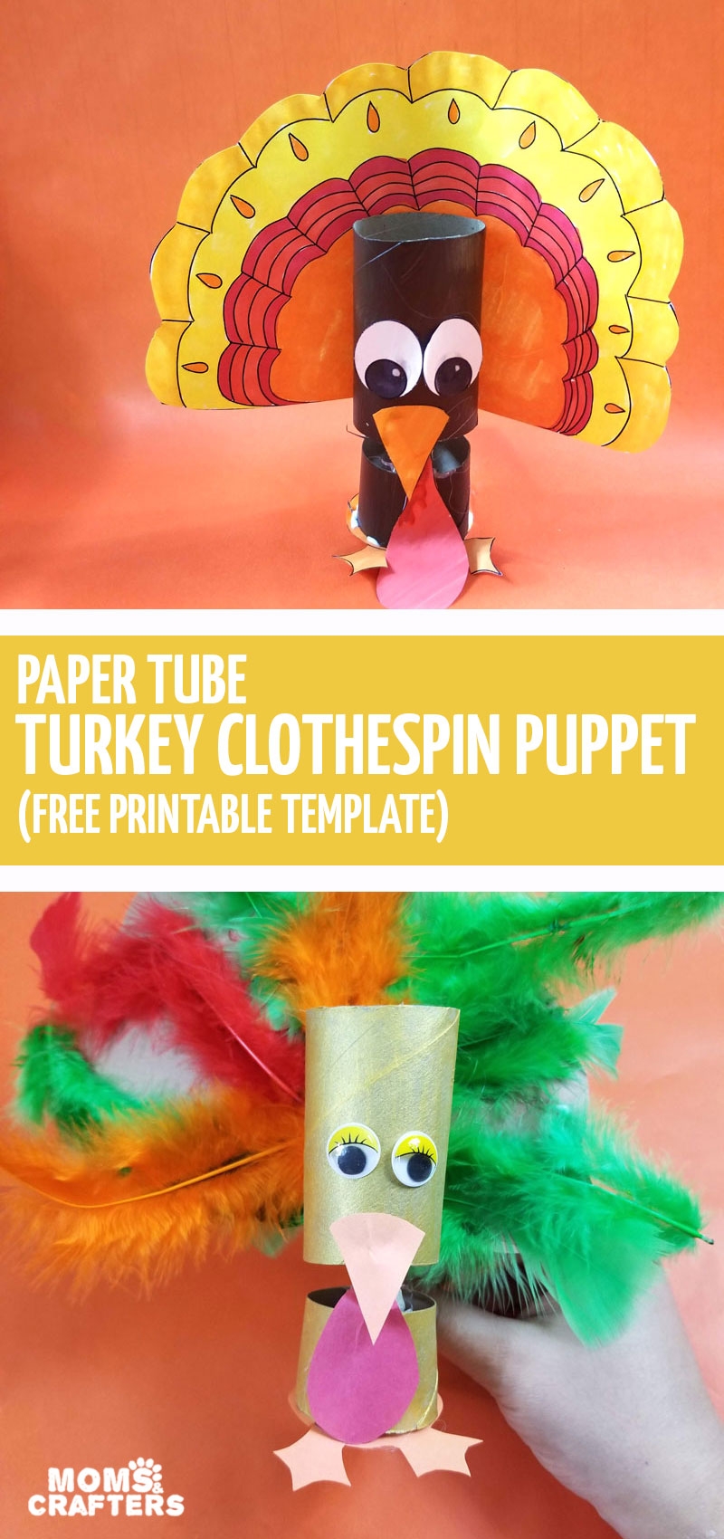 Turkey Puppet Thanksgiving Craft Free Printable Template