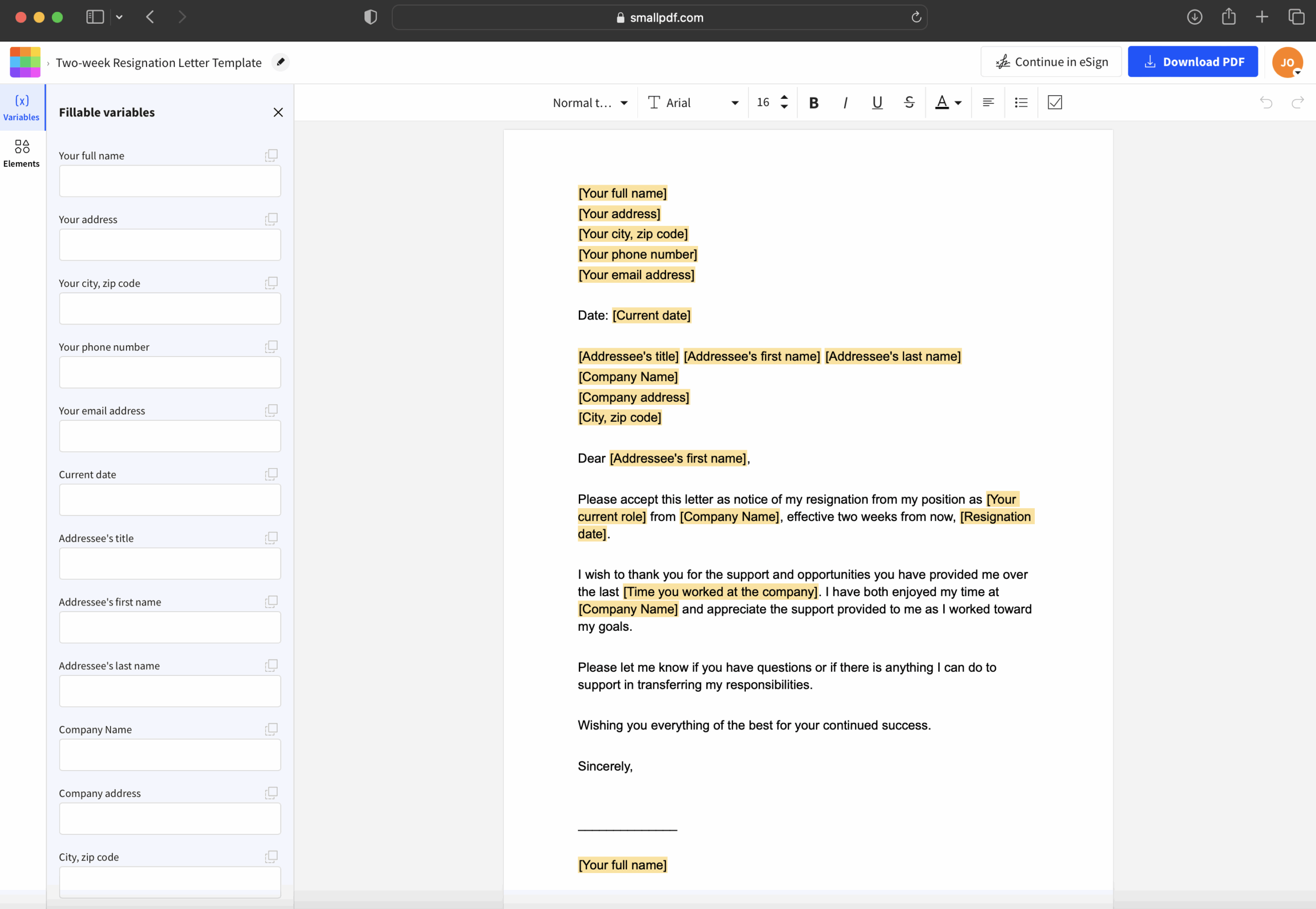 Free Printable 2 Week Notice Template Free Printable 2 Week Notice Template