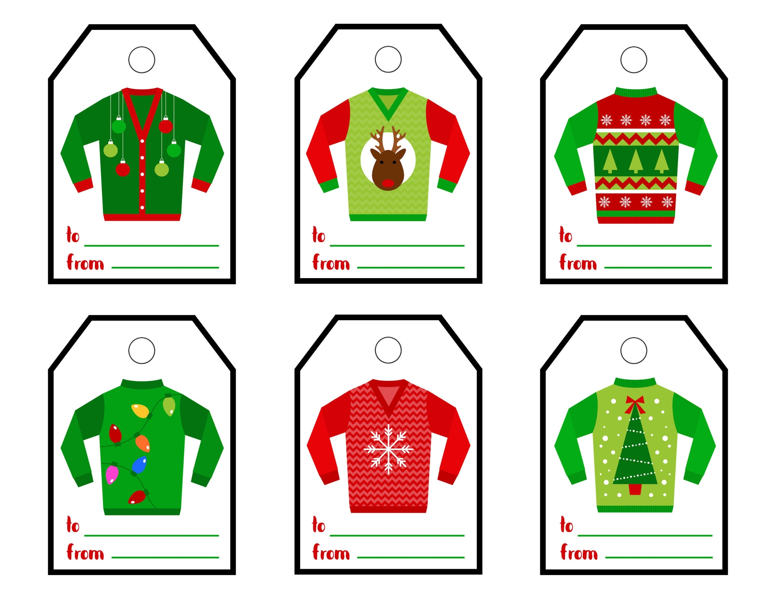 Ugly Sweater Printable Gift Tags Crafts By Amanda Christmas Printables