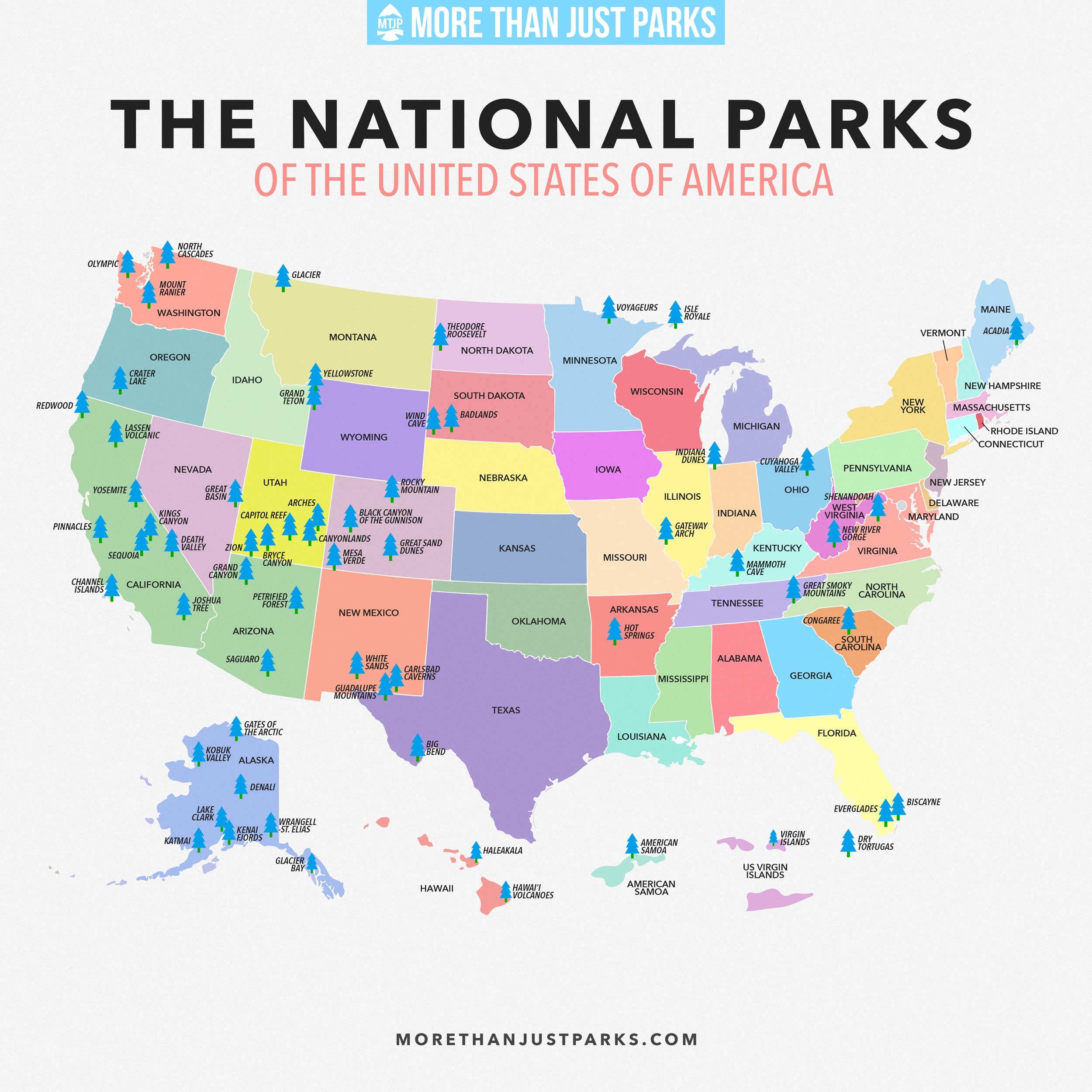 Us National Parks Map Printable