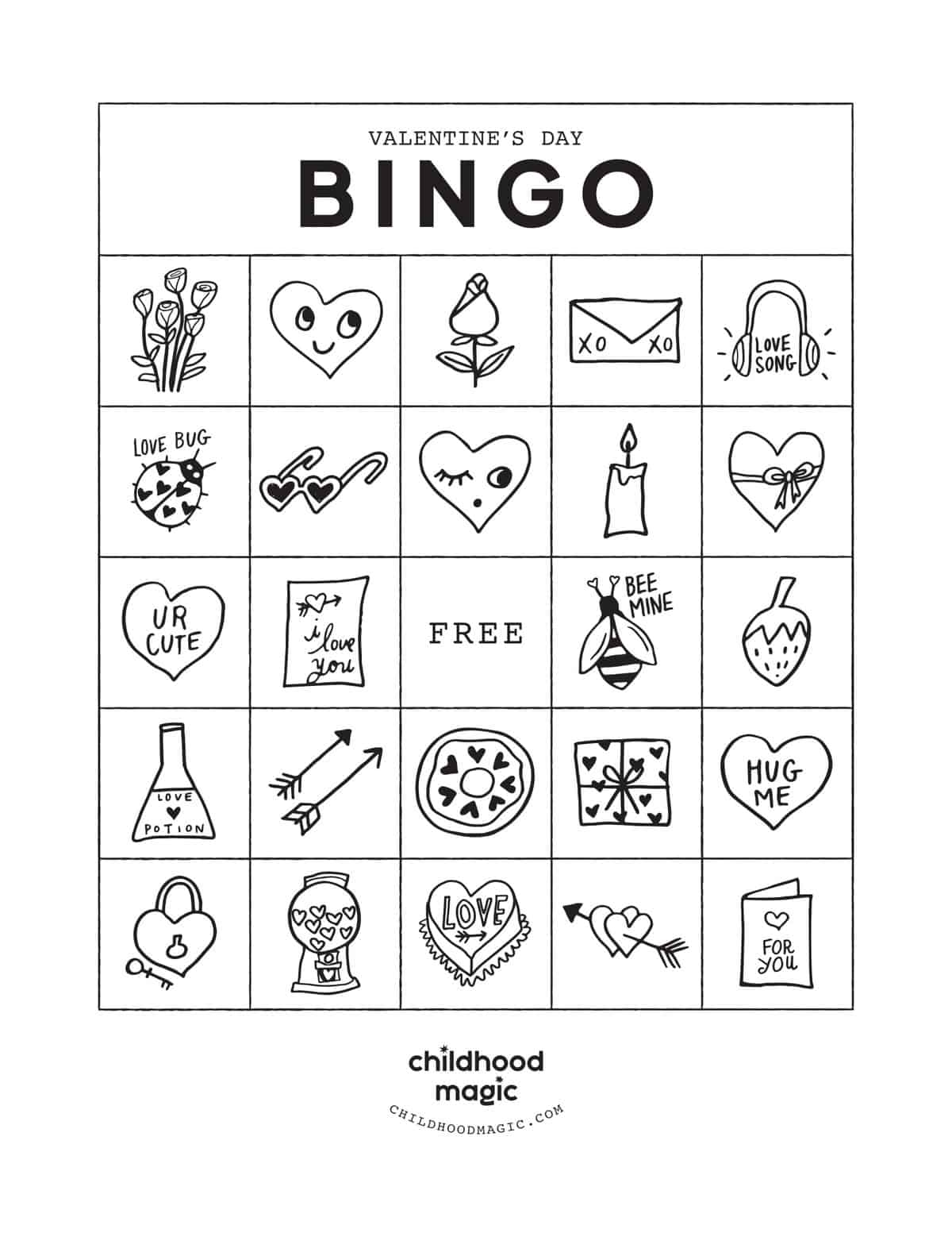 Valentine’s Day Bingo Printable Free