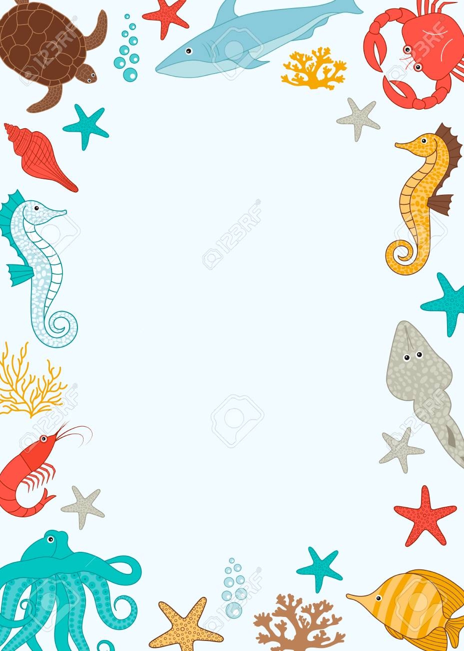 Vector Colorful Under The Sea Card Template Royalty Free SVG Vector Colorful Under The Sea Card Template Royalty Free SVG