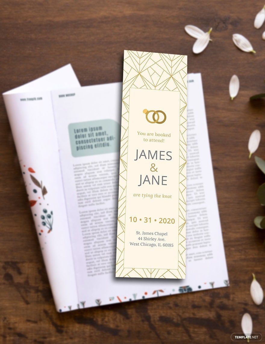 Wedding Bookmark Template In PSD Word Illustrator Pages Publisher Download Template