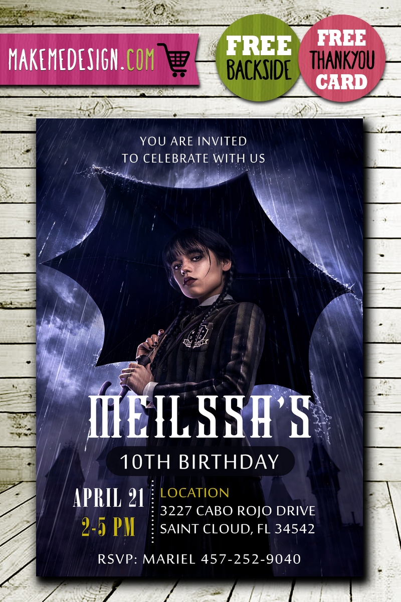 Wednesday Addams Invitation Template Free Printable Wednesday Addams Invitation Template Free Printable