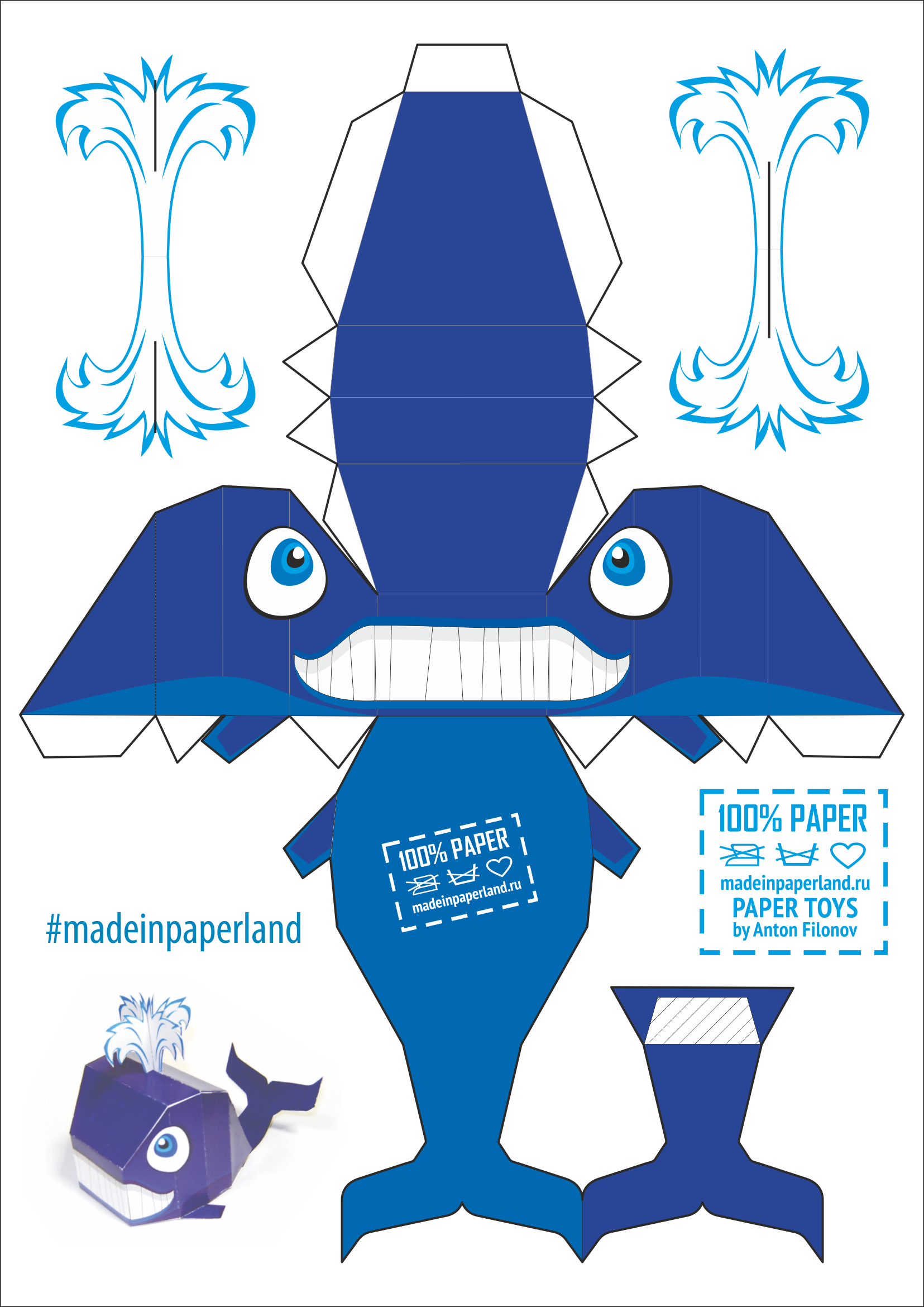 Whale Paper Model Free Printable Paper Models By Anton Filonov Whale Paper Model Free Printable Paper Models By Anton Filonov