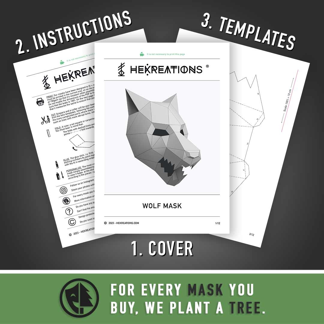 Printable 3d Wolf Mask Template Free