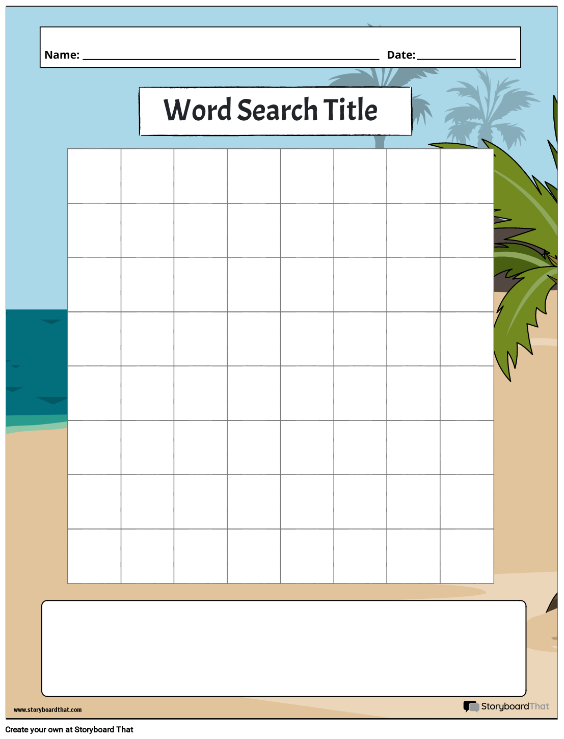 Free Blank Printable Word Searches Free Blank Printable Word Searches