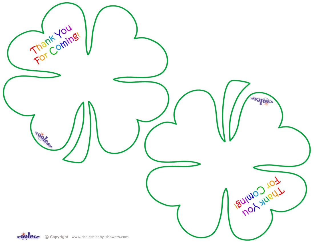 Worded Printable Four Leaf Clover Thank You Cards Coolest Free 