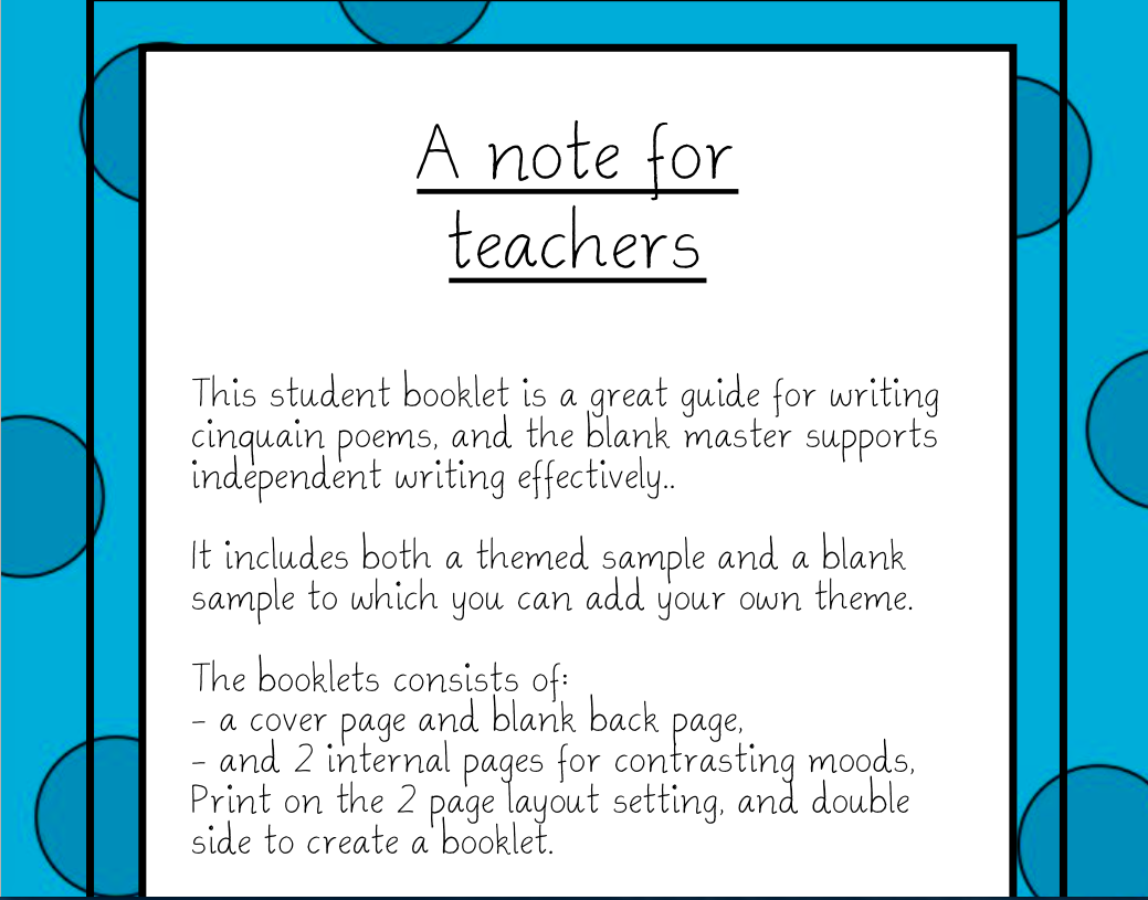 Writing POETRY Cinquain Water Poetry Simplified FREE