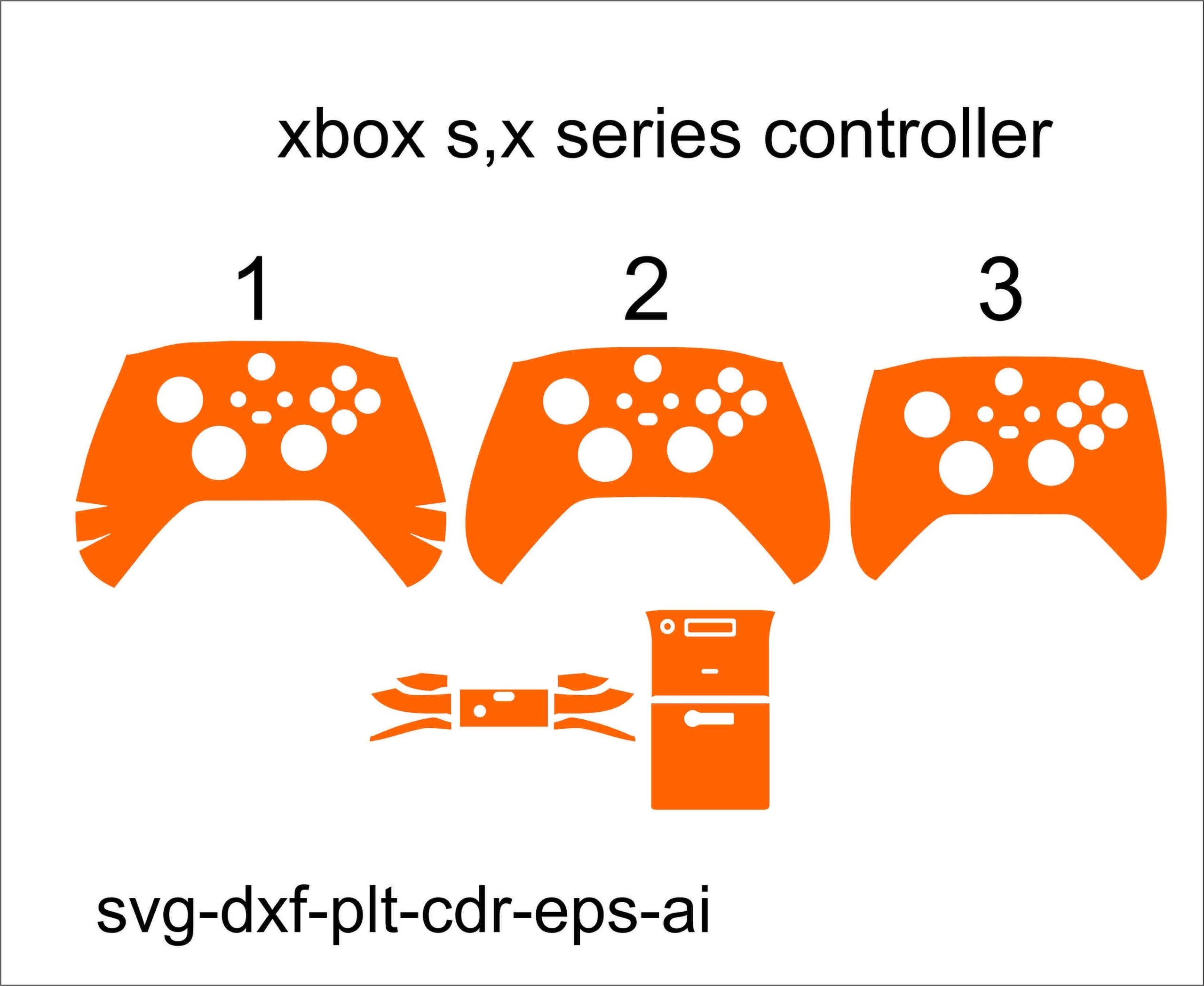 Xbox Series S And X Controller 3 Type Skin Template Vector