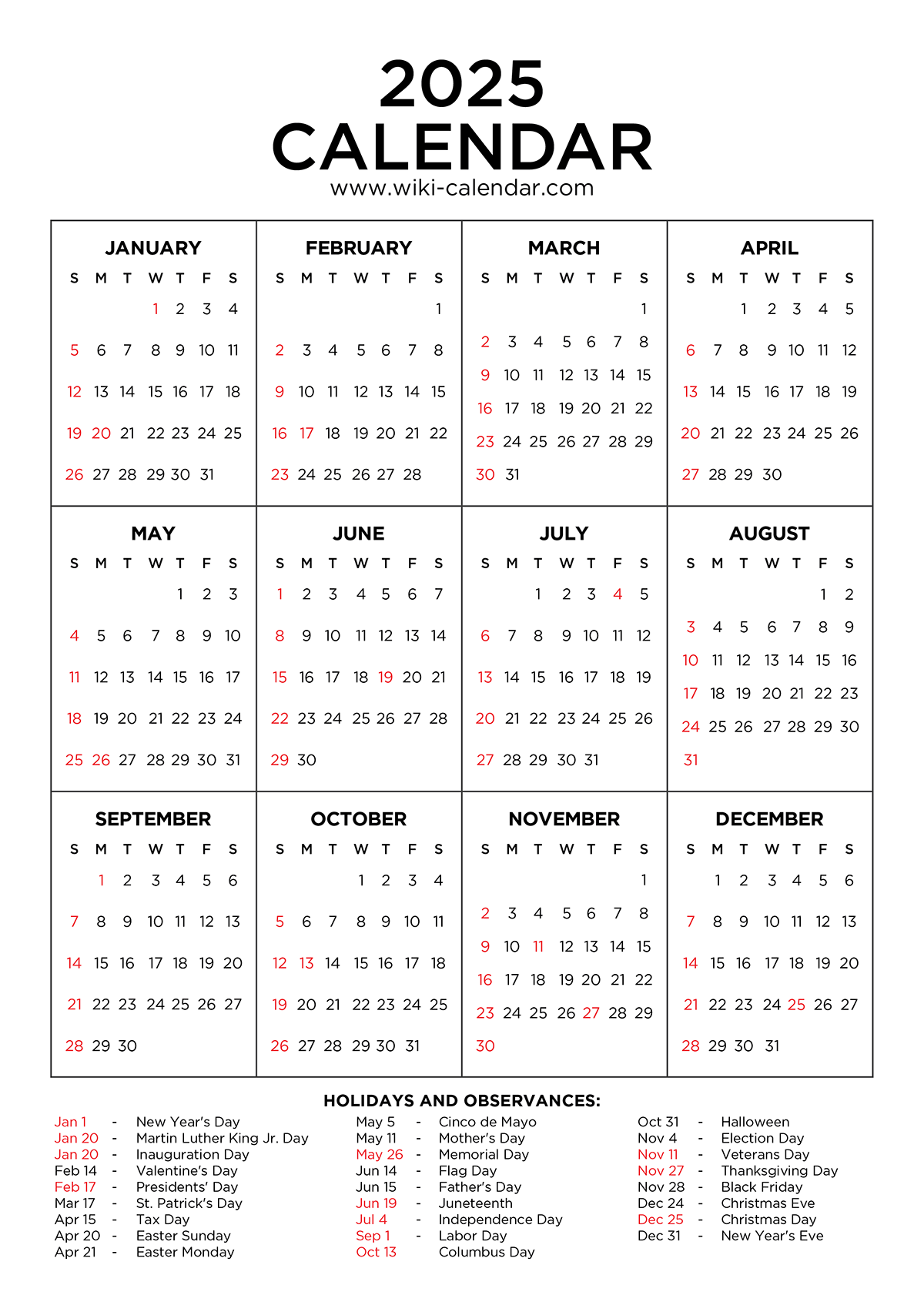 National Days Calendar December 2025