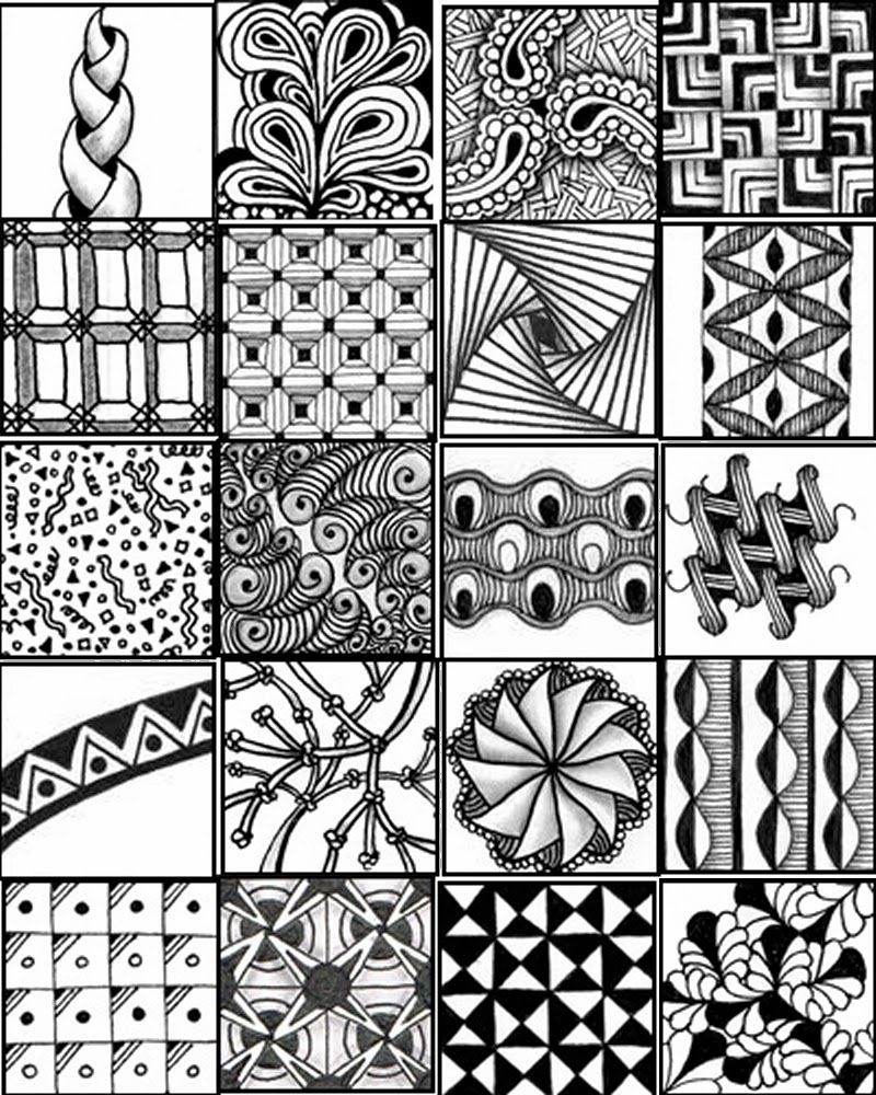 Zentangle Patterns 10 Free PDF Printables Printablee