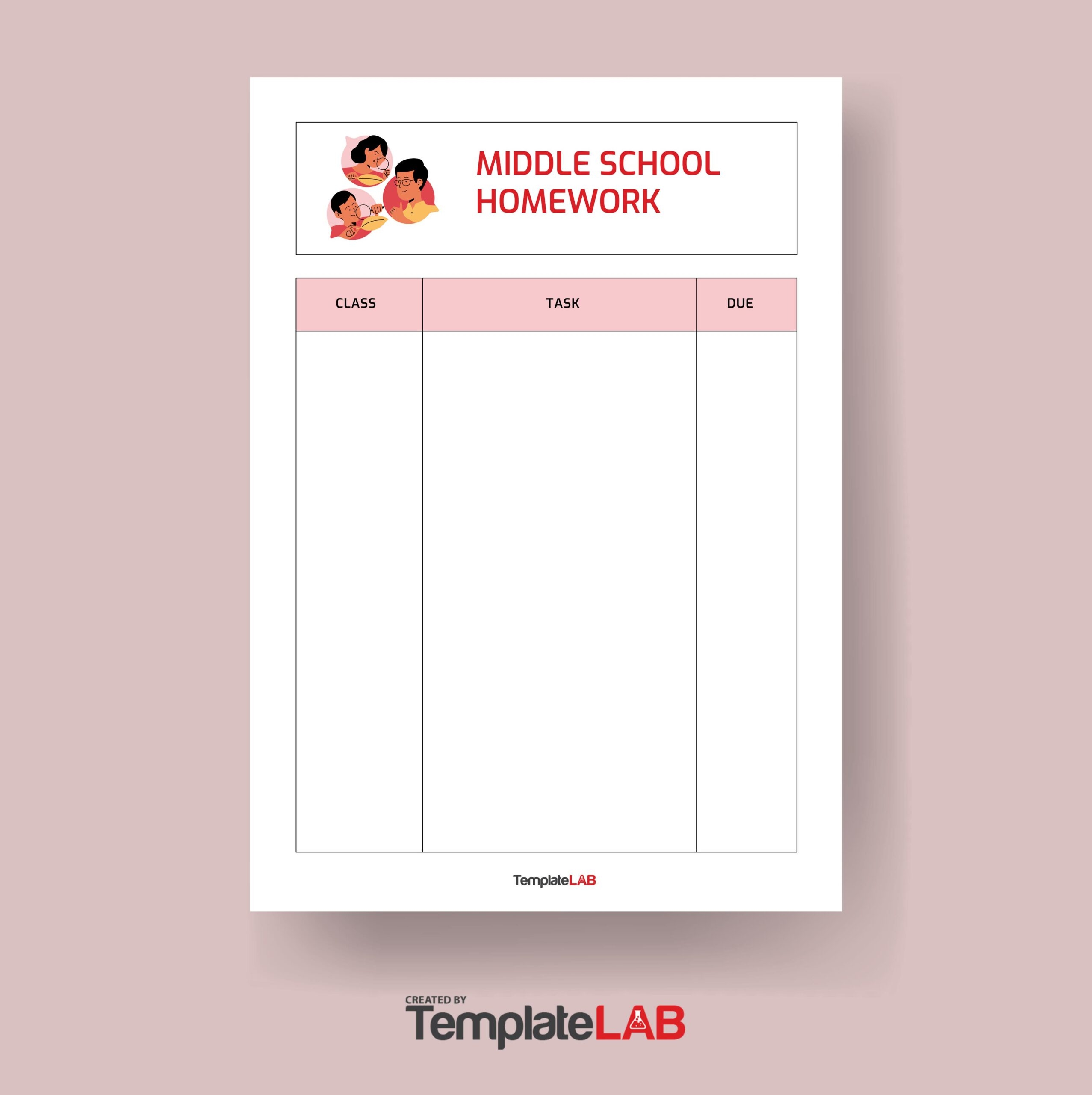15 Printable Homework Planners PDF Word Excel TemplateLab