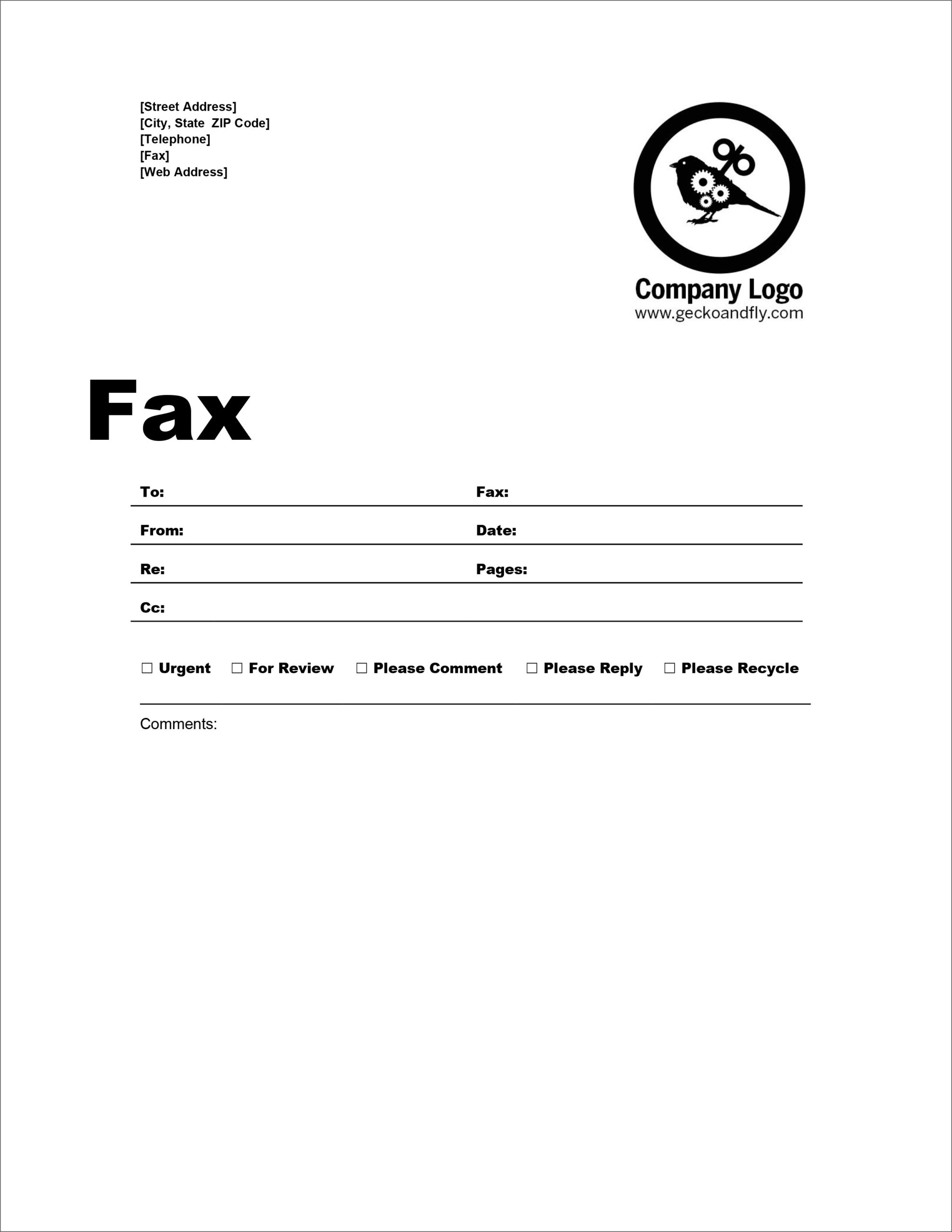 Free Printable Fax Cover Letter Template