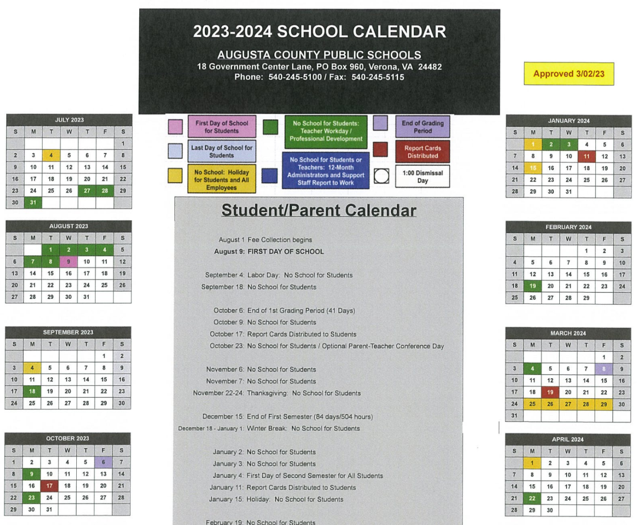 2023 2024 School Calendar Guy K Stump Elementary School