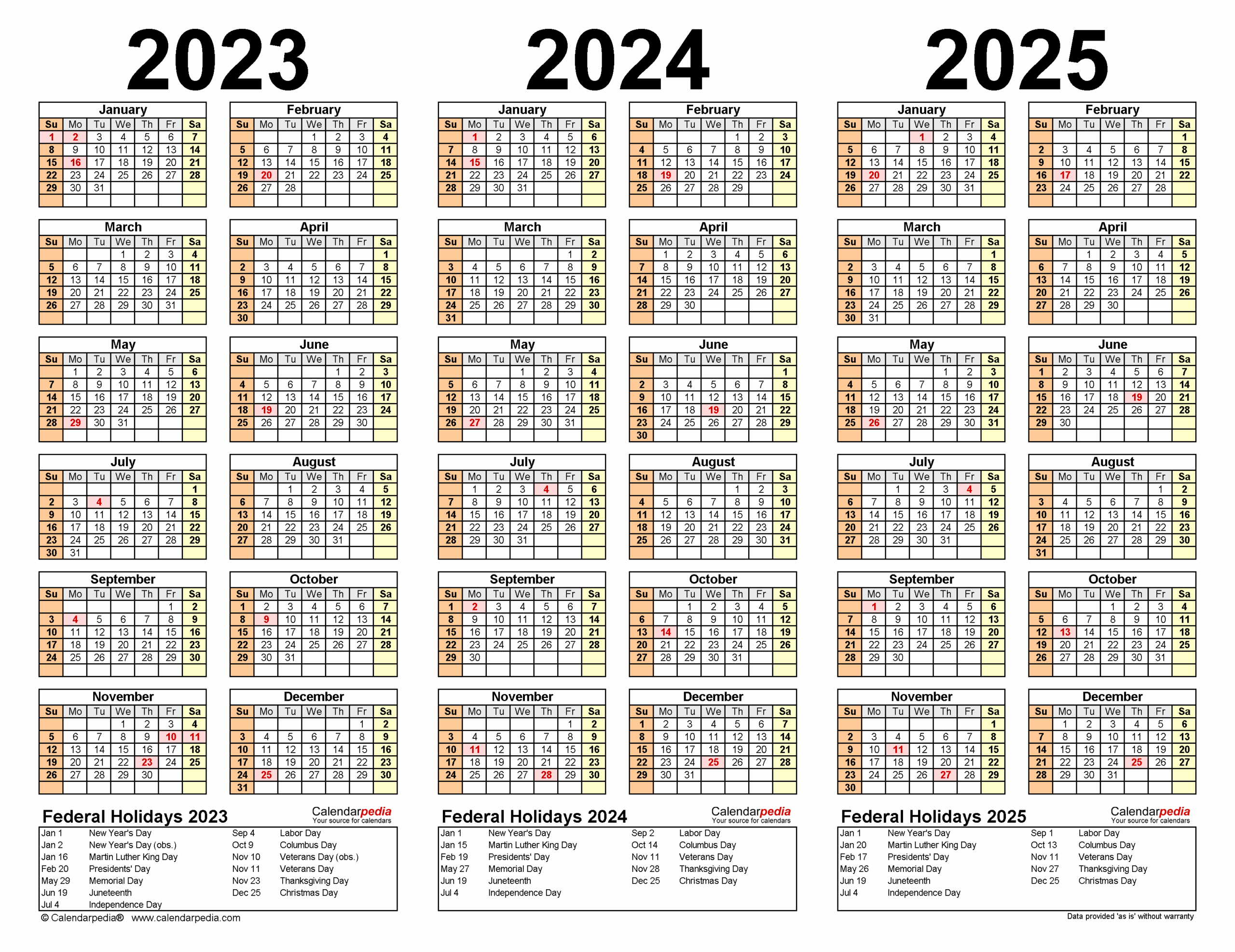 2023 2025 Three Year Calendar Free Printable PDF Templates 2023 2025 Three Year Calendar Free Printable PDF Templates