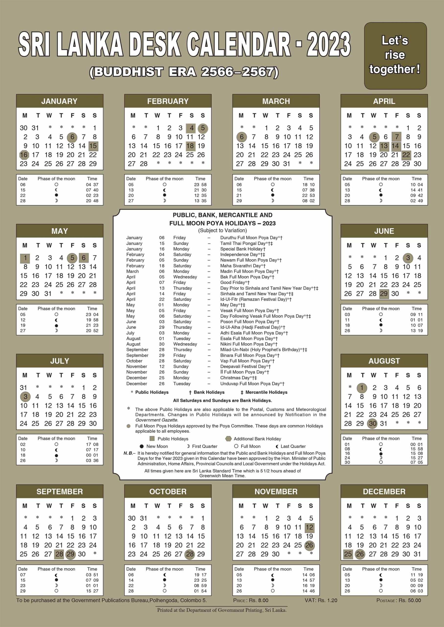 September Calendar 2025 With Holidays Sri Lanka