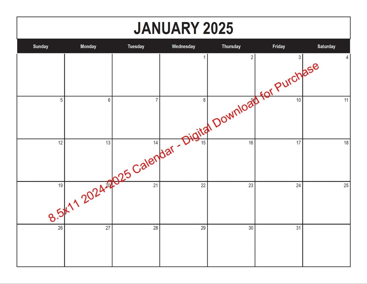 2024 2025 Printable Calendar 8 5x11 Digital Download Printable 2024 2025 Printable Calendar 8 5x11 Digital Download Printable