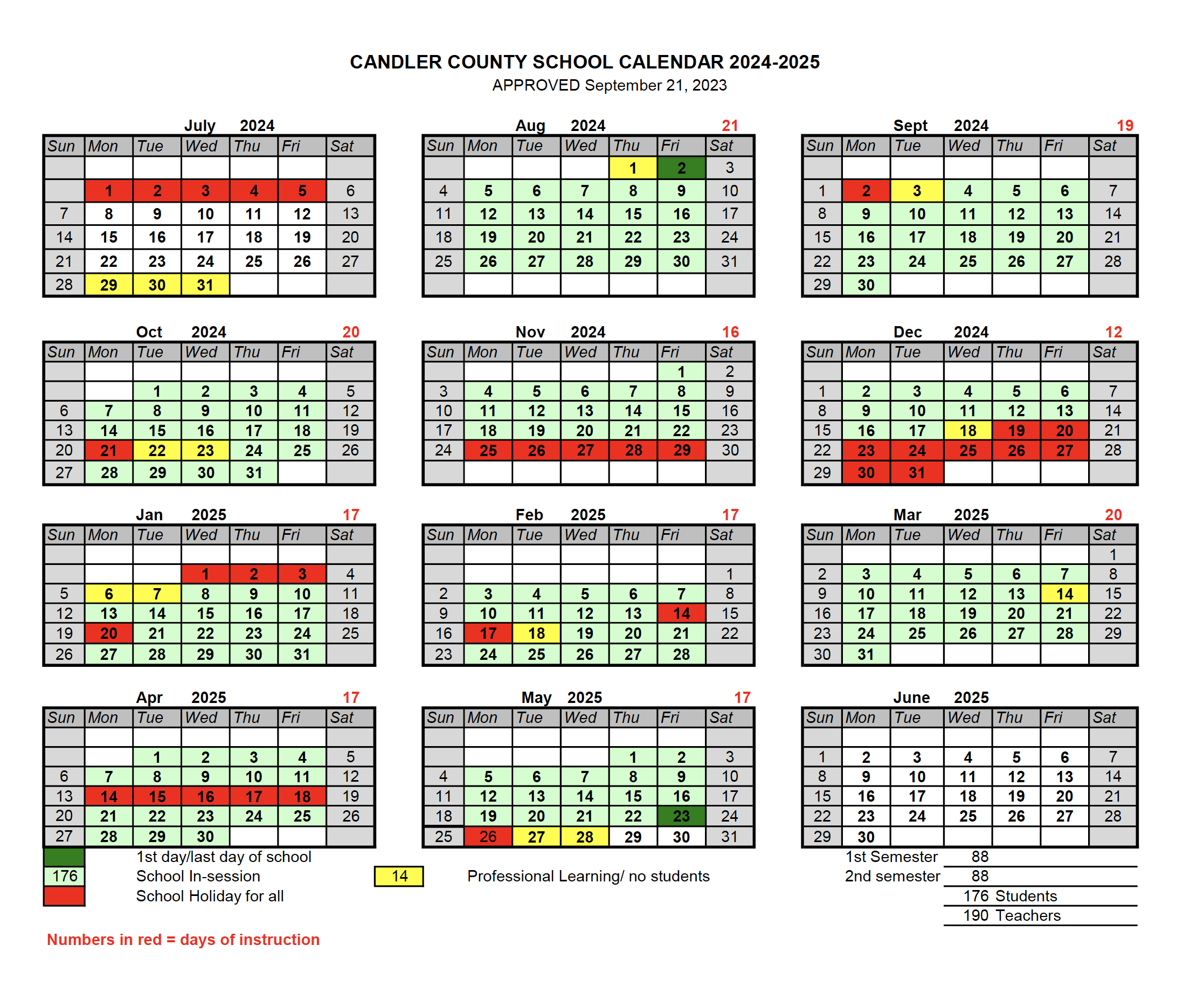 2024 2025 School Calendar Approved By Board Candler County 