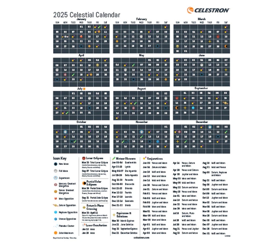 2025 Celestial Calendar From Celestron 2025 Celestial Calendar From Celestron