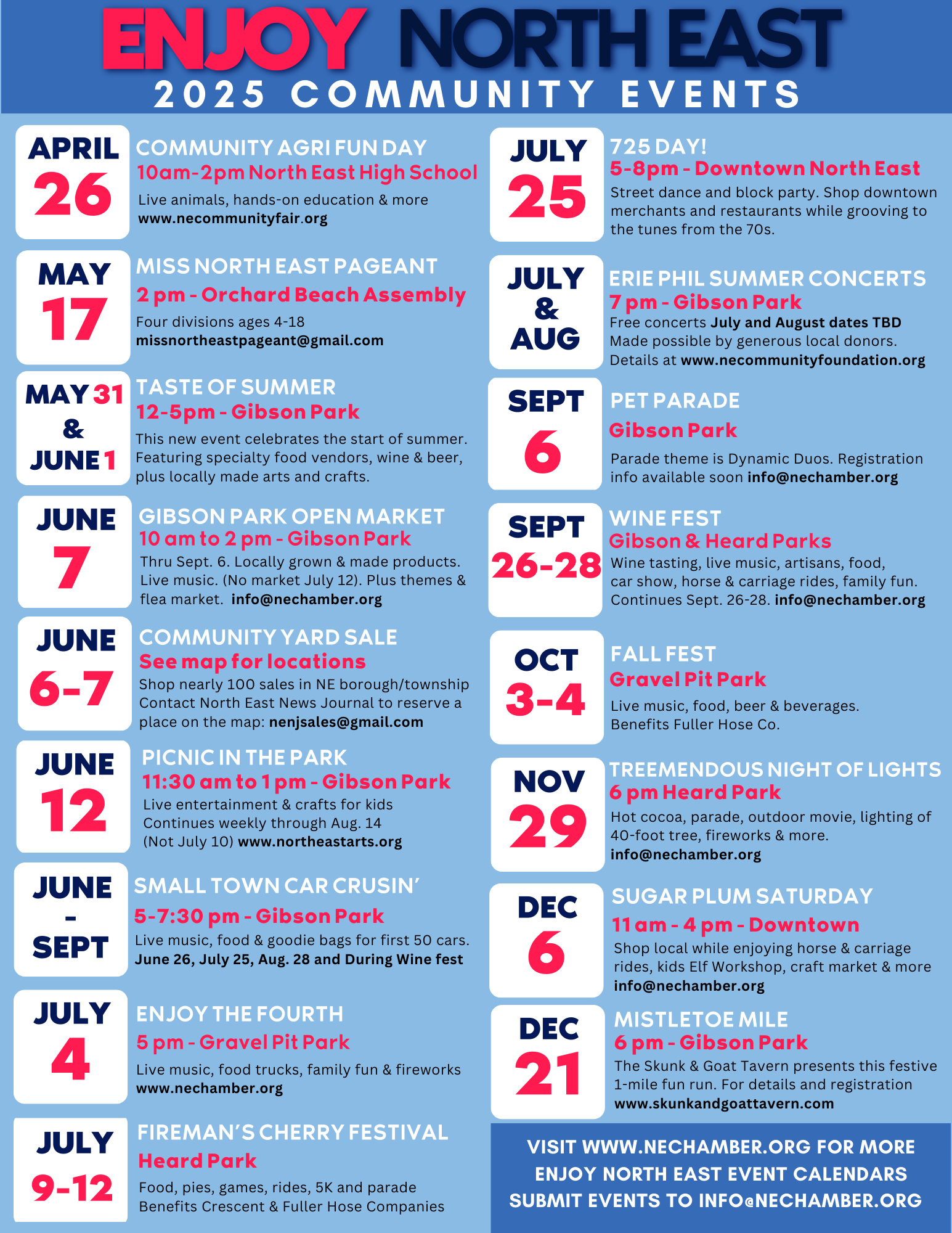 Township Event Calendar July 2025